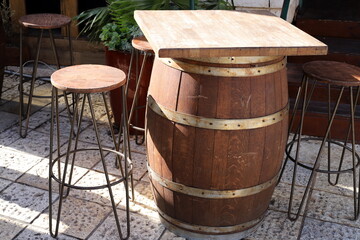 Naklejka premium Large barrel for transporting liquids.