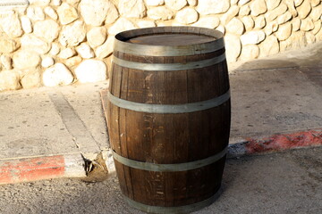 Fototapeta premium Large barrel for transporting liquids.