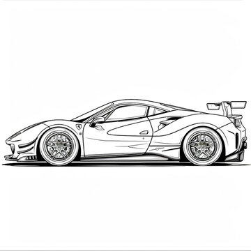 black and white sports car side view clip art preview