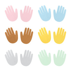 Human hands paper craft set transparent png