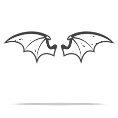 Dragon wings icon transparent vector isolated