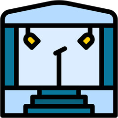 Vector Icon Stage, Concert, Entertainment, Disco, Night Party, Lights