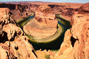 Horseshoe Bend and Colorado river. Landscape of Grand Canyon National Park in Arizona.
