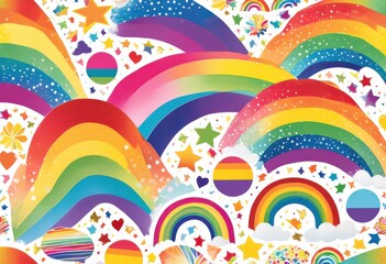 Obraz premium colorful pride patterned family scrapbook supplies creative projects, rainbow, lgbtq, lgbt, love, equality, patterns, diy, crafting, memories, photos, albums