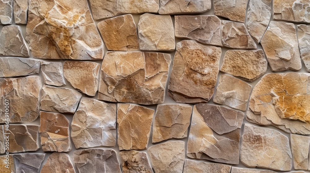 Poster texture of brown stone tiles with a patterned background in a horizontal image
