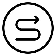 Vector Icon route, arrow, sign, direction