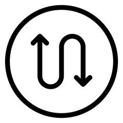 Vector Icon zigzag, arrow, sign, direction