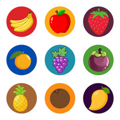 fruit icons set