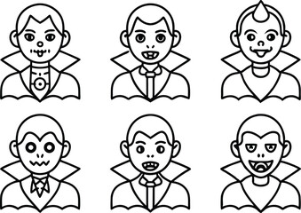 Halloween vampire icon set 