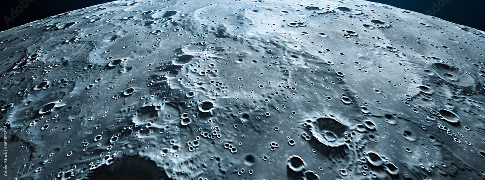 Poster abstract background of the surface texture of moon with craters, grey color