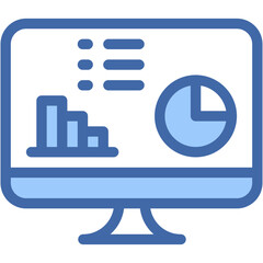 Vector Icon Diagram, Computer, Statistics, Stats, Pie Chart, Analysis