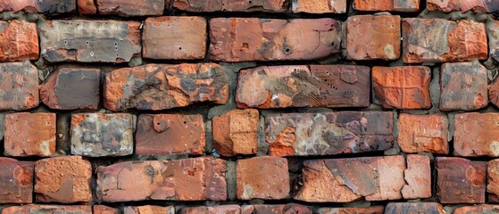 Obraz premium Panoramic close-up, high detail scan of firebrick material, Generative AI