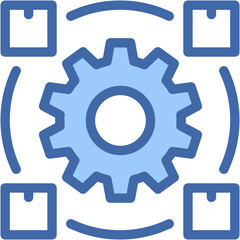 Vector Icon Value Chain, Budget, Optimization, Procedure, Business and Finance, Cog