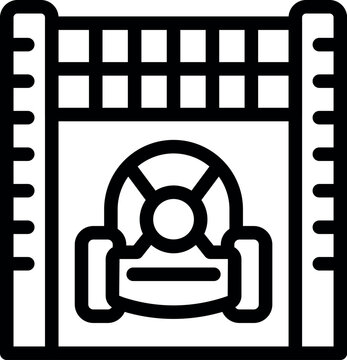 recommend clip art: Line drawing of a robotic lawnmower working inside the perimeter