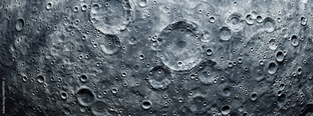 Aufkleber abstract background of the surface texture of moon with craters, grey color