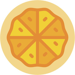 Vector Icon Pizza, Pizza Slice, Fat, Food and Restaurant, Dough