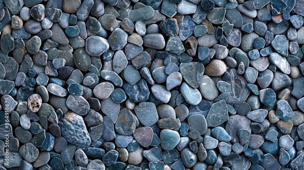 Poster Gravel Wall Pattern Close up with Cement Mixed Small Stones Abstract Background Texture of Dense Splashes Seamless Pattern of Random Oval Pebble Elements