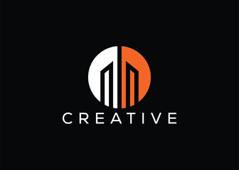 Fototapeta premium Creative and minimal home real estate logo template. Blue House logo