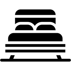 Vector Icon Double Bed, Bed, Wedding, Couple, Furniture, Family