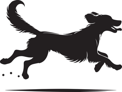 recommend clip art: A running dog silhouette vector design with white background
                    