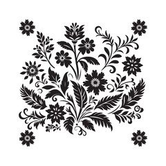 Dark floral silhouette vector