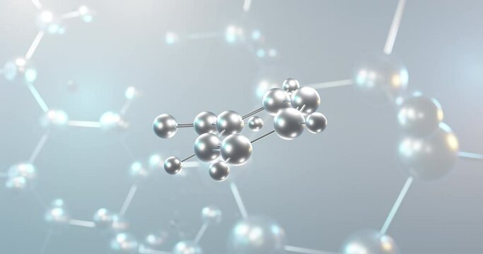 Niacin rotating 3d molecule, molecular structure of vitamer of vitamin b3, seamless video