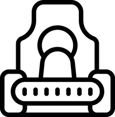 Black outline icon of a go kart on a track representing racing and motorsports