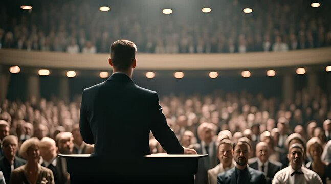 Public speaking in podium