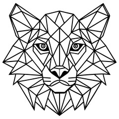 geometric animal head with geometric lines