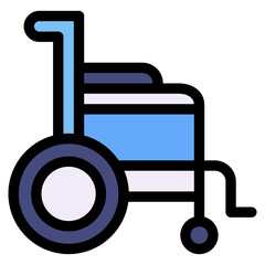 Vector Icon Wheel Chair, Injured, Healthcare and Medical, equipment, Supplies, Wheelchair