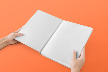 Open book png mockup, transparent pages