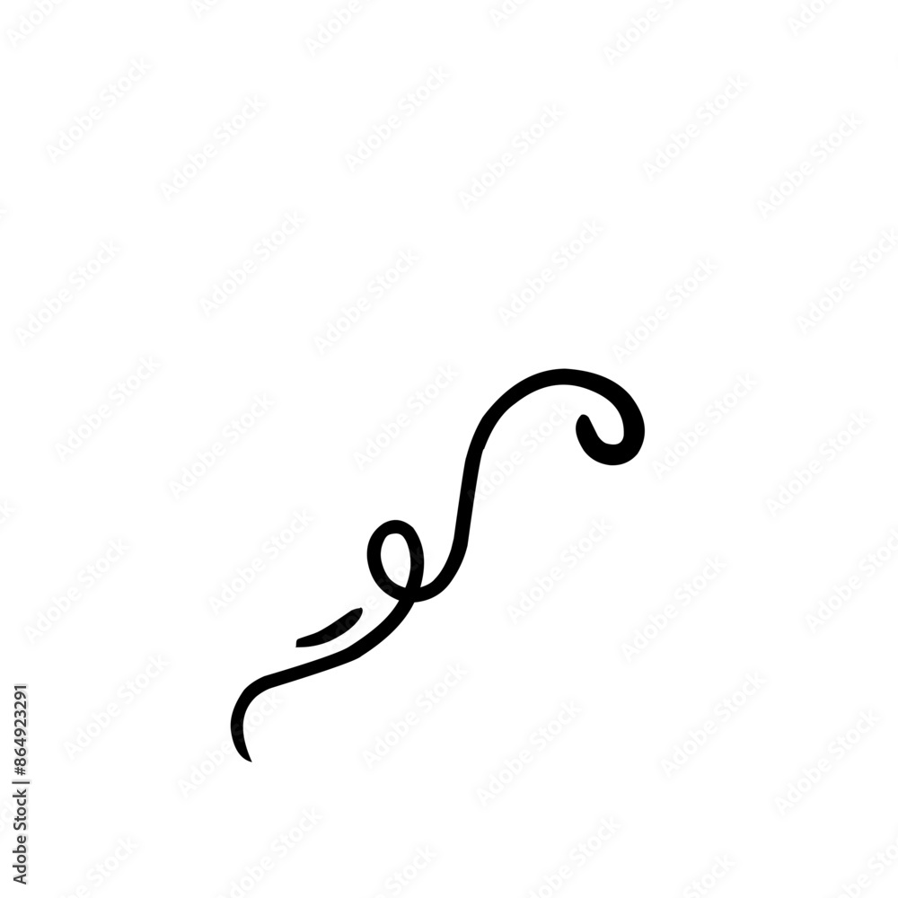 Canvas Prints curly line doodle