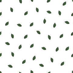 pattern with little green leaves