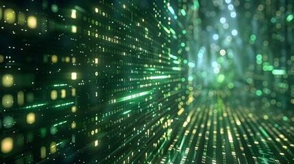 Obraz premium Captivating Digital Code Wallpaper with Clear Space for Visual Immersion and Tech Innovation