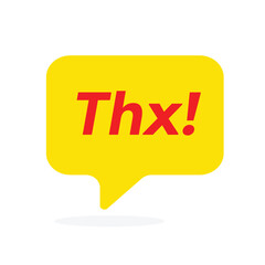 Bubble icon with thank you text flat simple isolated design