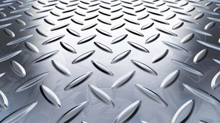 Fototapeta premium Shiny metal diamond plate with industrial texture