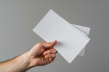 A person holds a paper in their hand, possibly containing important information or notes