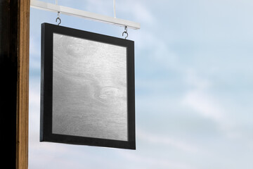 Sign png mockup in square shape for cafe