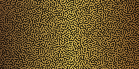 Abstract truing organic wallpaper Turing reaction diffusion monochrome seamless pattern with chaotic motion. Generative algorithm psychedelic background. Reaction-diffusion or truing pattern formation