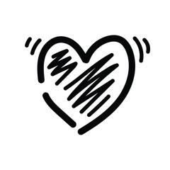 Love doodle on white background