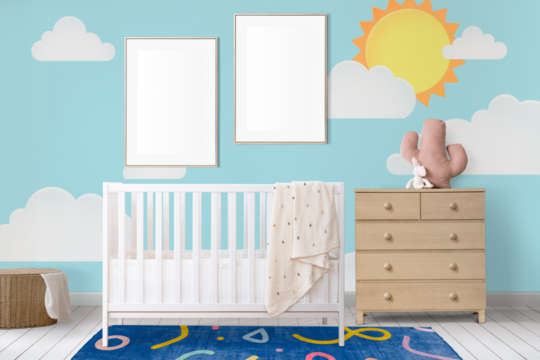 Picture frames png transparent mockup, wall decoration - Powered by Adobe