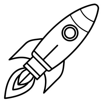 recommend clip art: rocket outline coloring book page line art illustration digital drawing