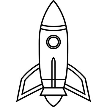 recommend clip art: rocket outline coloring book page line art illustration digital drawing