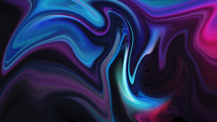 4K Bright abstract background with flowing forms and kinetic neon waves that create a mesmerizing whirling effect and light,