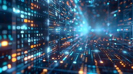 Fototapeta premium Captivating Digital Code Backdrop with Clear Space for Tech Concepts and Presentations