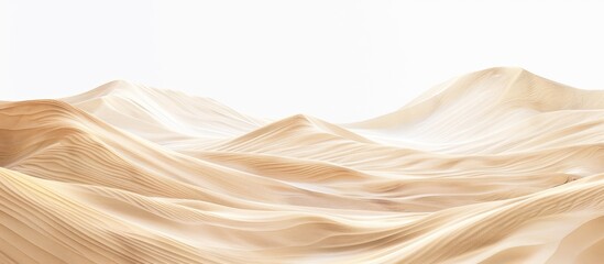 Isolated sand dunes set against a white backdrop