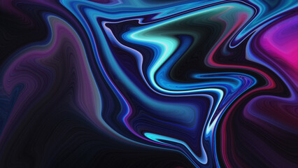 4K Bright abstract background with flowing forms and kinetic neon waves that create a mesmerizing whirling effect and light,