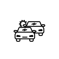 Car Accident Crash Icon for Auto Insurance Claims