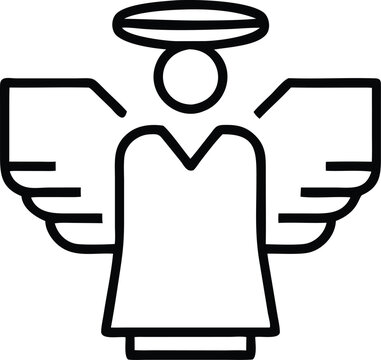 recommend clip art: Wings of the angel icon vector. Thin line sign. Isolated contour symbol illustration.