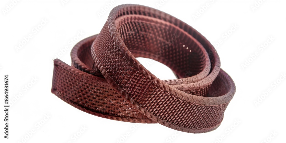 Poster a close-up view of a belt on a clean white background
